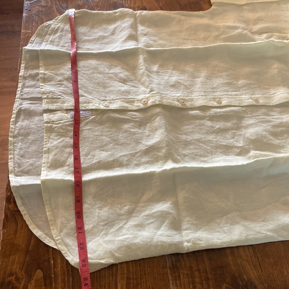 J. Crew BAIRD McNUTT Irish Linen top. New without tags!  Yellow, cream buttons - Picture 10 of 13